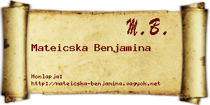 Mateicska Benjamina névjegykártya